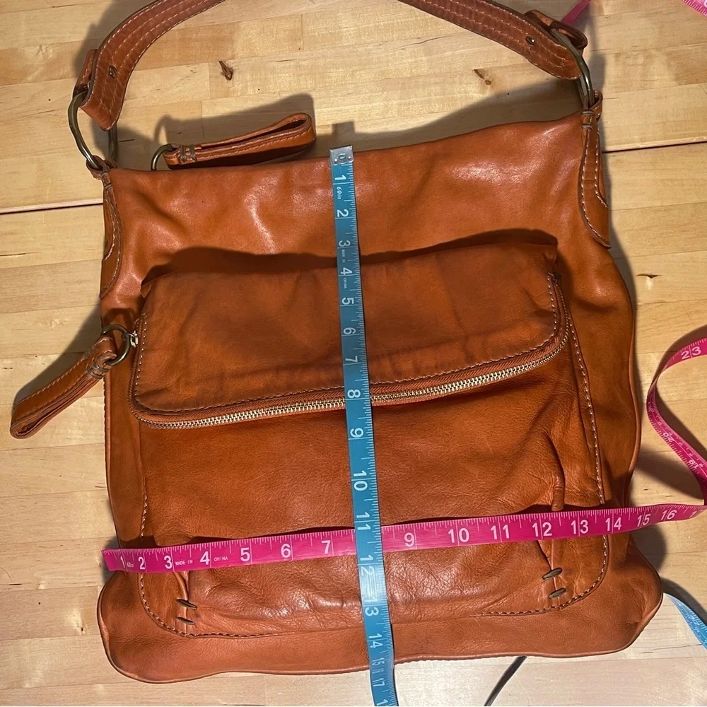 49 Square Miles Orange Leather Hobo Bag Soft Leather Shoulder Purse Artisan Hand